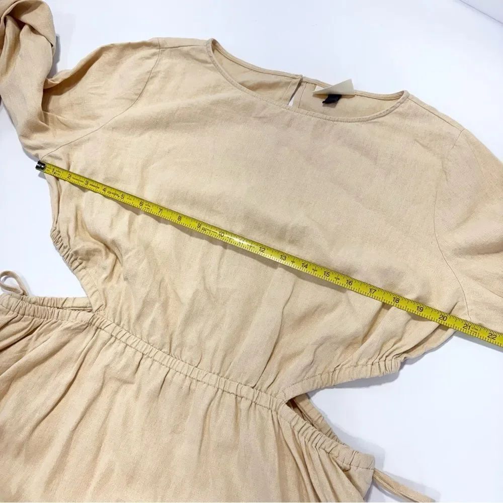 Universal Thread Linen Cutout Fit & Flare Dress Size XL Long Sleeve Tan Beige - Picture 11 of 12